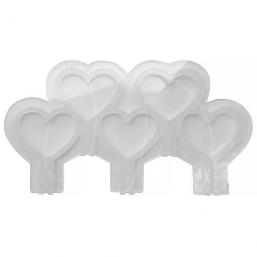 Форма силиконовая для леденцов "Сердце" 4,5 см 5 шт 01867